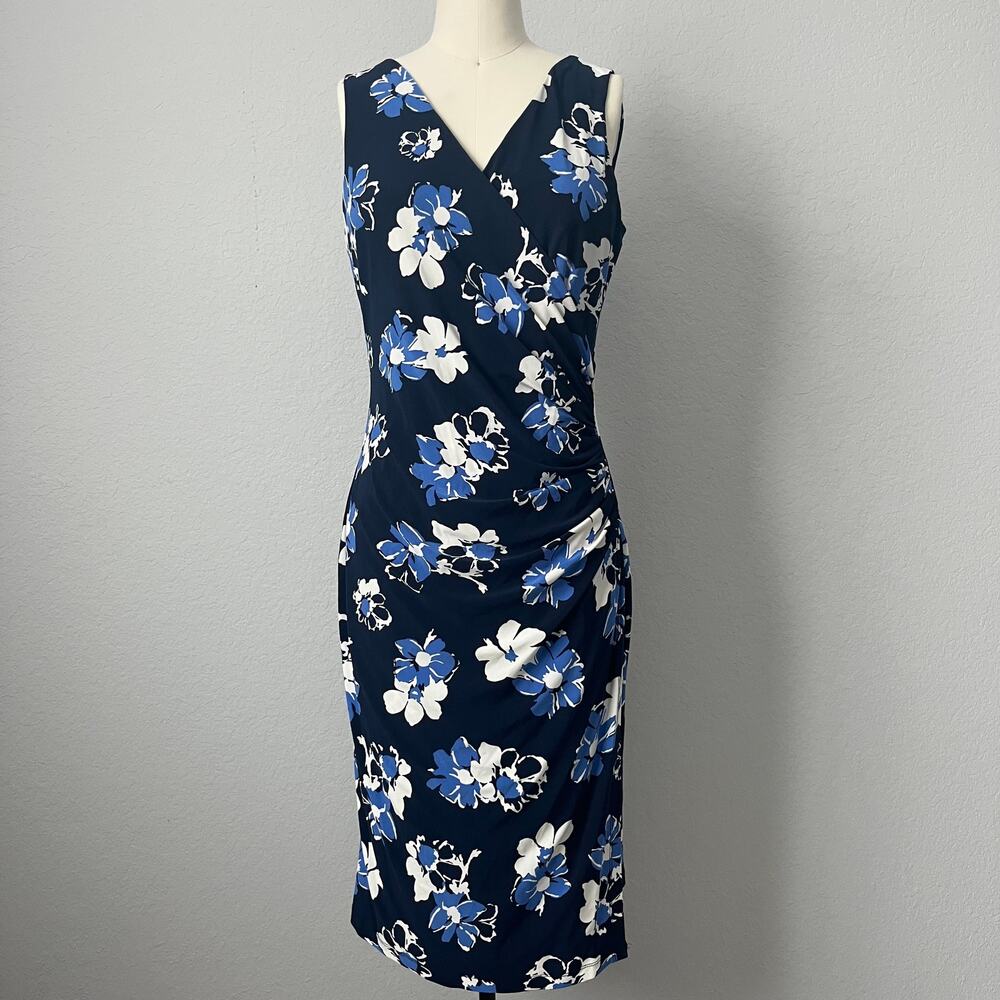 Lauren Ralph Lauren Floral Ruched Sheath Dress - Size 8